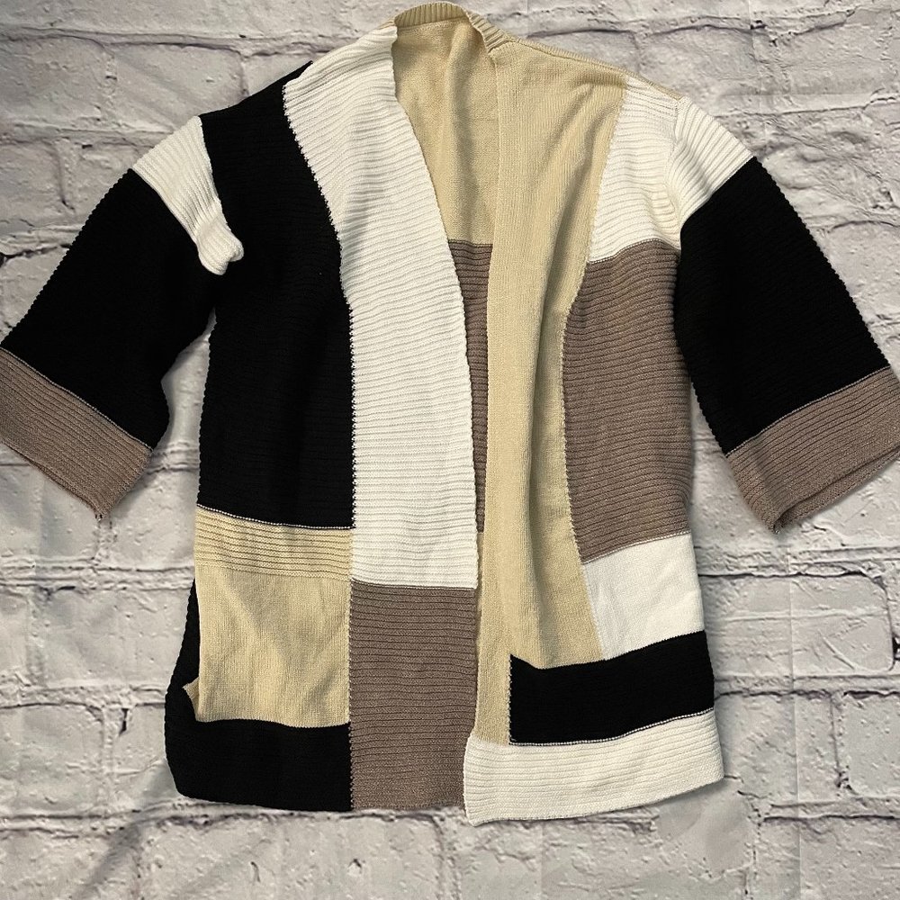Neutral Colorblock Cardigan